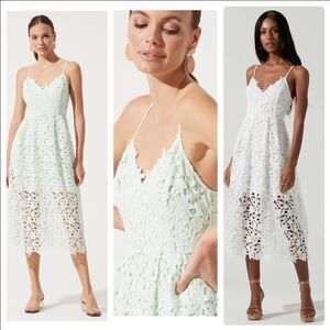 ASTR White Lace A Line Midi Dress MEDIUM